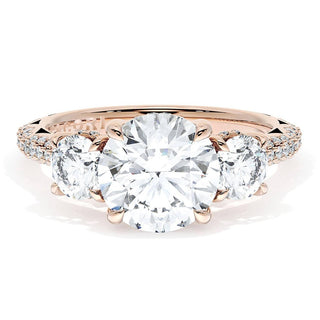 Round 3-Stone Engagement Ring