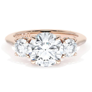 Round 3-Stone Engagement Ring