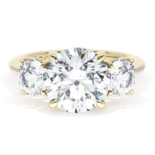 Round 3-Stone Engagement Ring