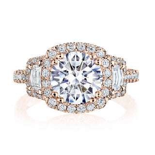 Round 3-Stone Engagement Ring