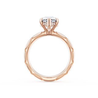 Pear Solitaire Cigar Band Engagement Ring