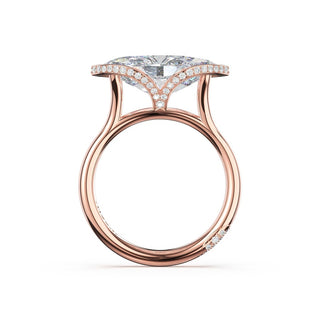 Marquise East-West Semi Bezel Solitaire Engagement Ring in 14kt Rose Gold