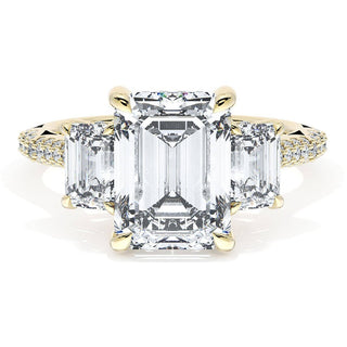 Emerald 3-Stone Engagement Ring