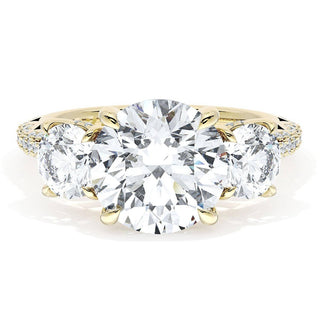 Round 3-Stone Engagement Ring