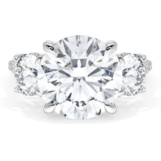 Round 3-Stone Engagement Ring