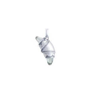 White Topaz Crescent Cookie Charm in 14kt White Gold