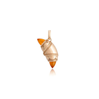 Carnelian Crescent Cookie Charm in 14kt Rose Gold