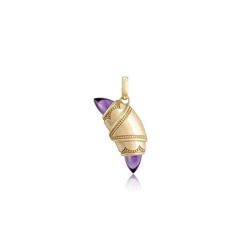 Amethyst Crescent Cookie Charm in 14kt Yellow Gold