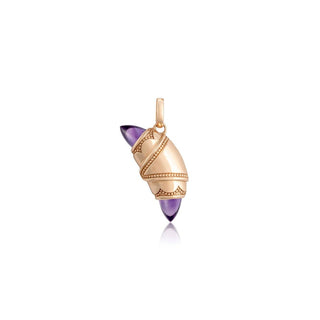 Amethyst Crescent Cookie Charm in 14kt Rose Gold