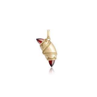 Garnet Crescent Cookie Charm in 14kt Yellow Gold