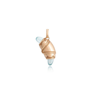 Aquamarine Crescent Cookie Charm in 14kt Rose Gold