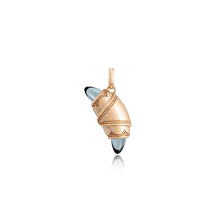 London Blue Topaz Crescent Cookie Charm in 14kt Rose Gold