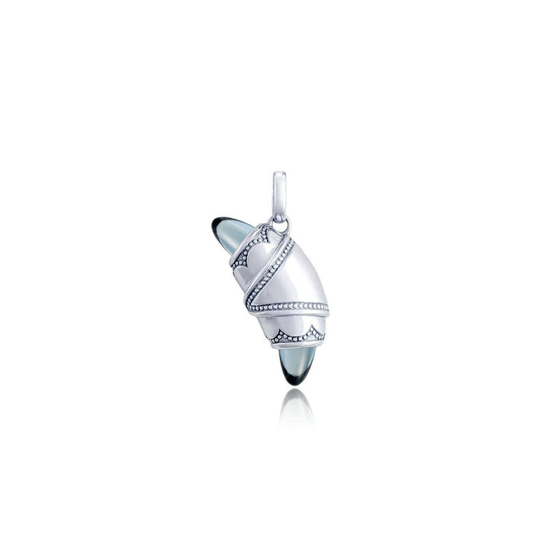 London Blue Topaz Crescent Cookie Charm in Silver