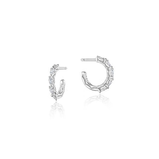 Small Hoop Earrings in 18k White Gold - 12.90mm