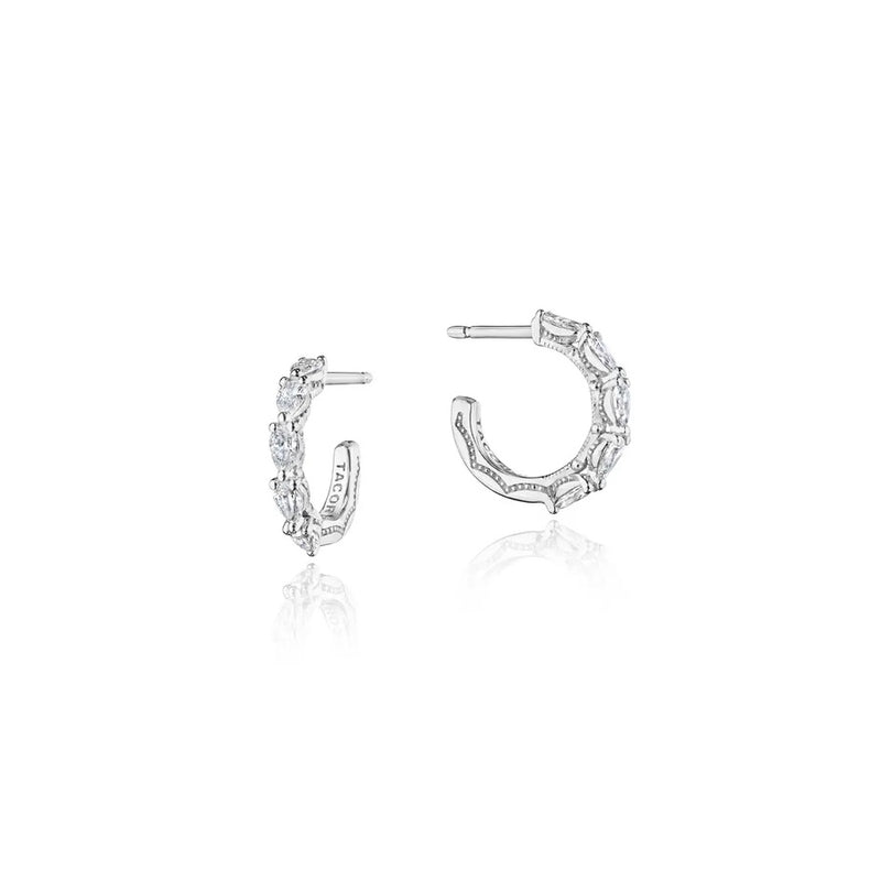 Small Hoop Earrings in 18k White Gold - 12.90mm