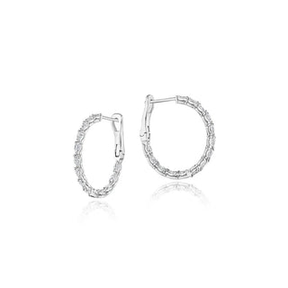 Large Hoop Earrings in 18k White Gold