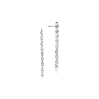 Pear Diamond Drop Earrings in 18k White Gold