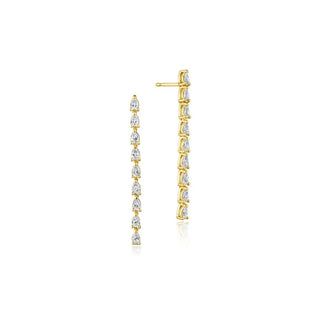 Pear Diamond Drop Earrings in 18k Yellow Gold