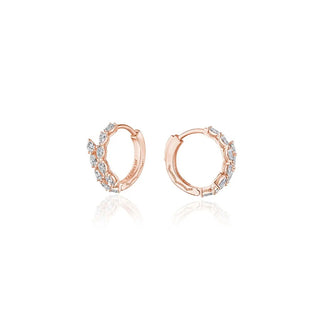 Medium Hoop Pear Diamond Earrings in 18k Rose Gold