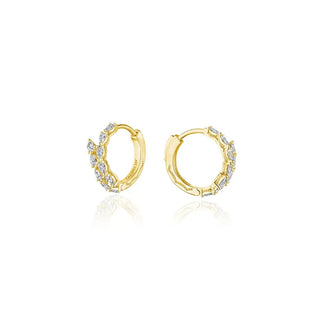 Medium Hoop Pear Diamond Earrings in 18k Yellow Gold
