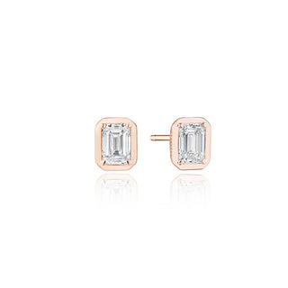 Emerald Diamond Stud Earring - 1ct