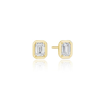 Emerald Diamond Stud Earring - 1ct