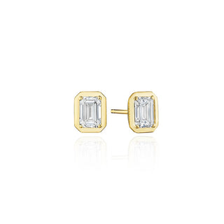 Emerald Diamond Stud Earring - 1.5ct