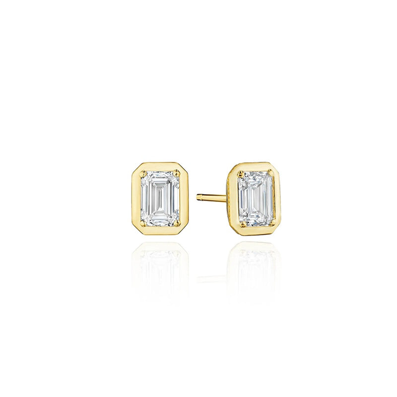 Emerald Diamond Stud Earring - 1.5ct