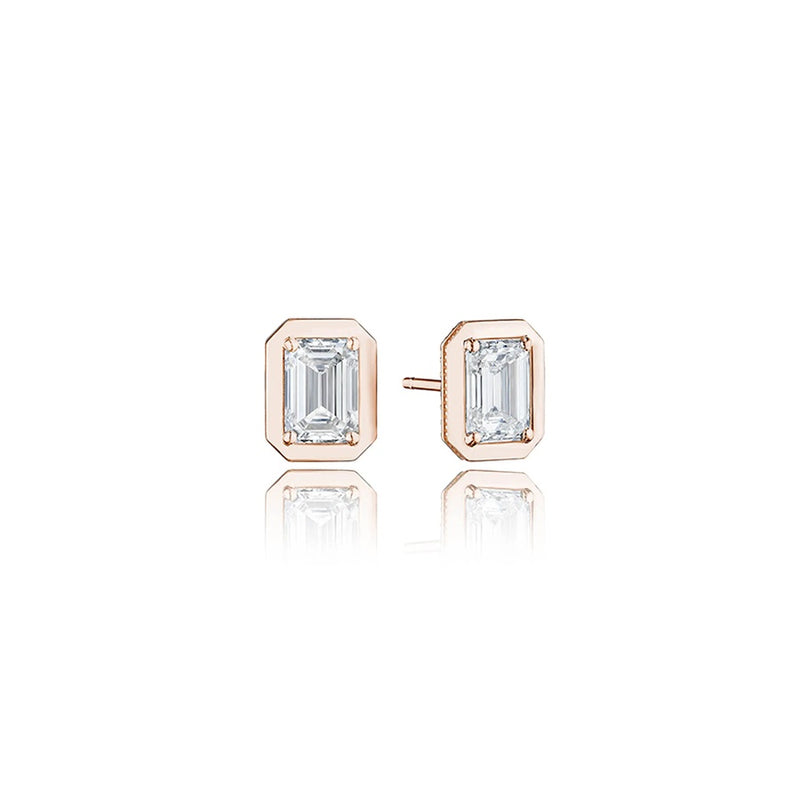 Emerald Diamond Stud Earring - 2.07ct