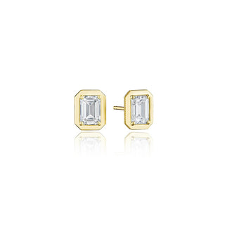 Emerald Diamond Stud Earring - 2.07ct
