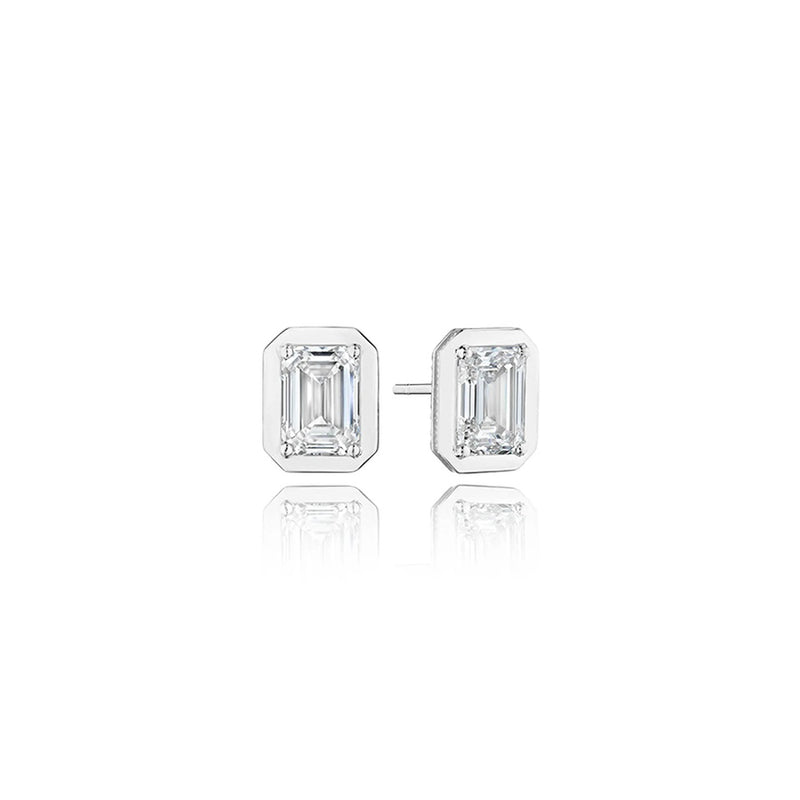 Emerald Diamond Stud Earring - 4.1ct