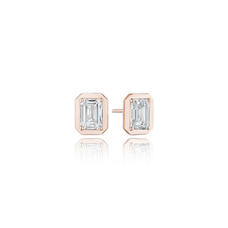 Emerald Diamond Stud Earring - 4.1ct