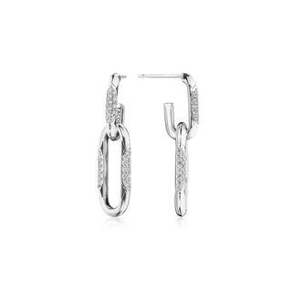 Double Link Earrings, Diamonds