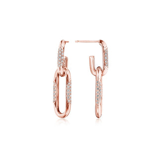 Double Link Earrings, Diamonds