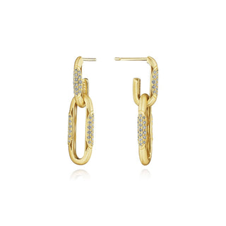 Double Link Earrings, Diamonds