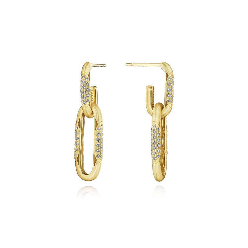 Double Link Earrings, Diamonds