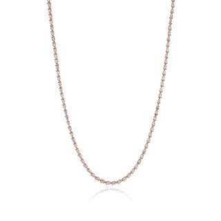 Pear Diamond Tennis Necklace in 18kt Rose Gold