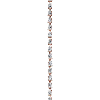 Pear Diamond Tennis Necklace in 18kt Rose Gold