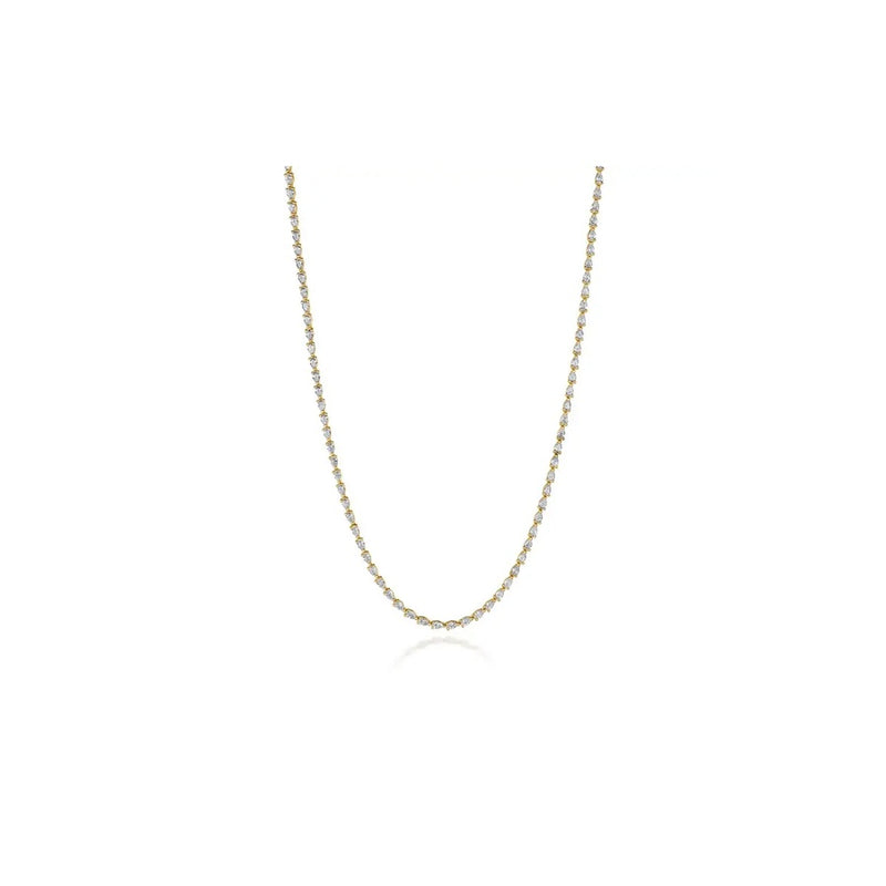 Pear Diamond Tennis Necklace in 18k Yellow Gold