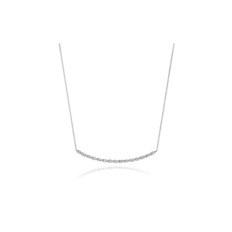 Pear Diamond Necklace in 18k White Gold
