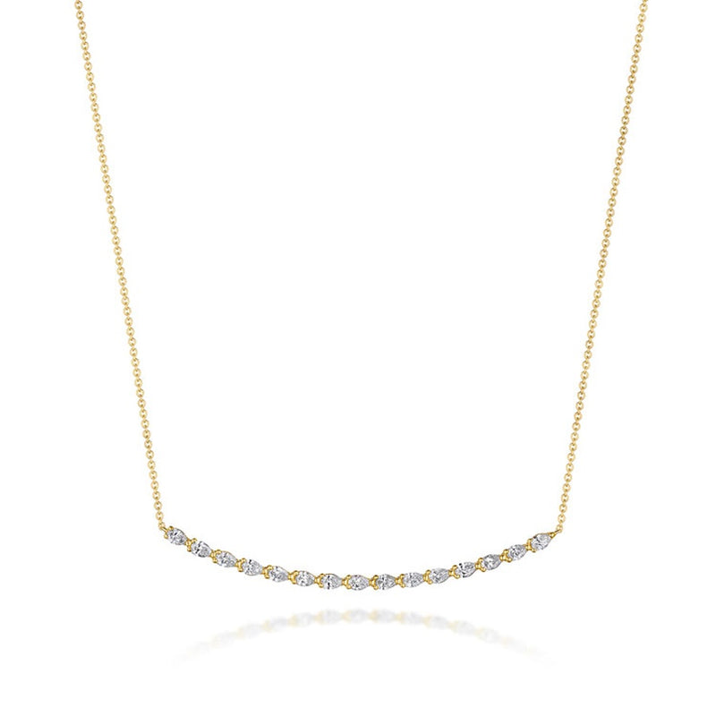 Pear Diamond Necklace in 18kt Yellow Gold