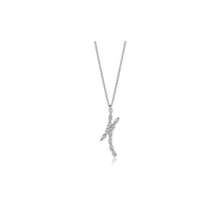 Pear Diamond Pendant in 18k White Gold