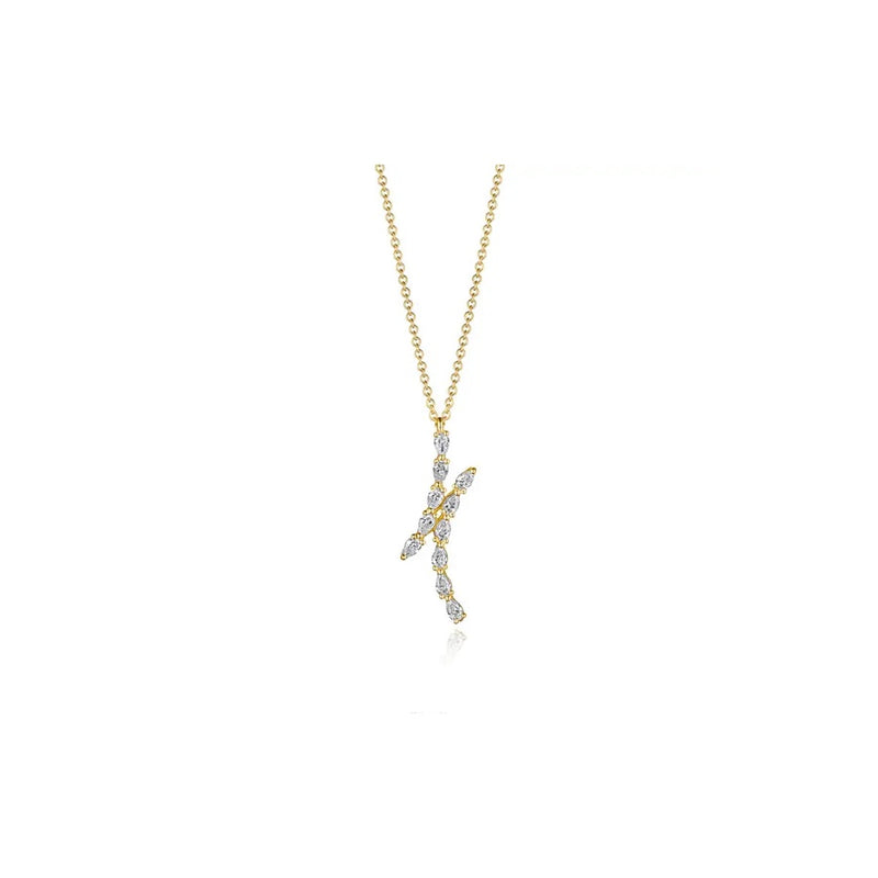 Pear Diamond Pendant in 18k Yellow Gold