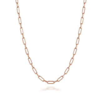 Petite Link Necklace in 14kt Rose Gold