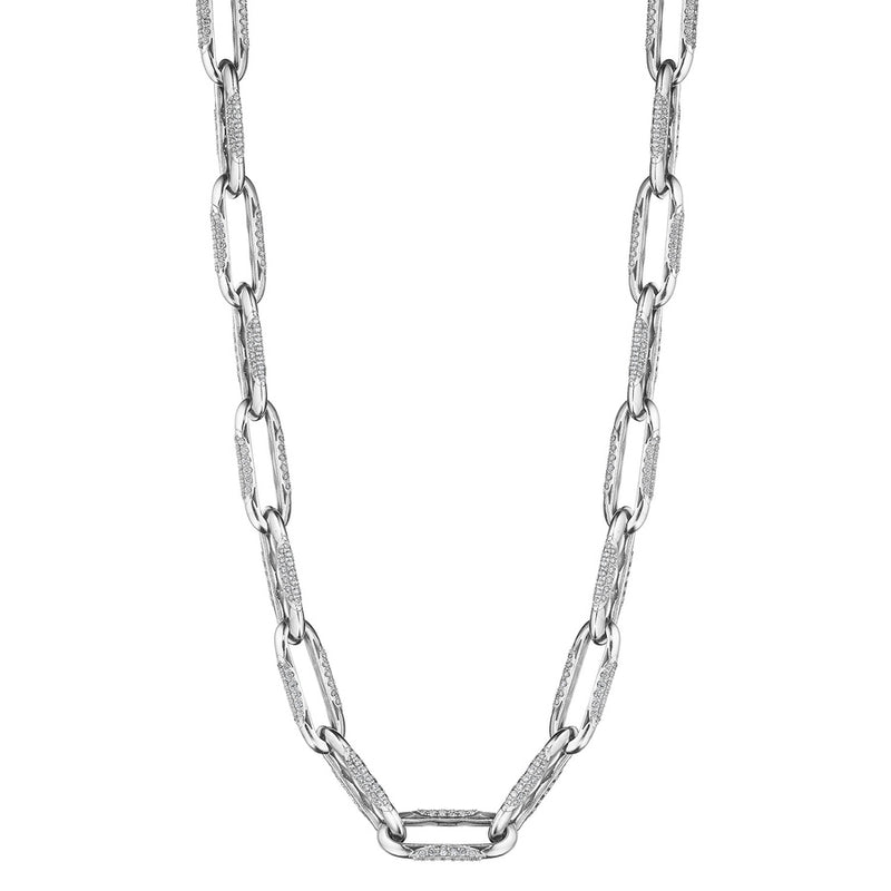 Large Link Necklace in 18kt White Gold
