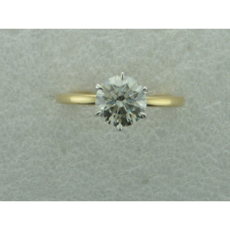 1.50CT LG RND 14KYW SOLITAIRE E/R