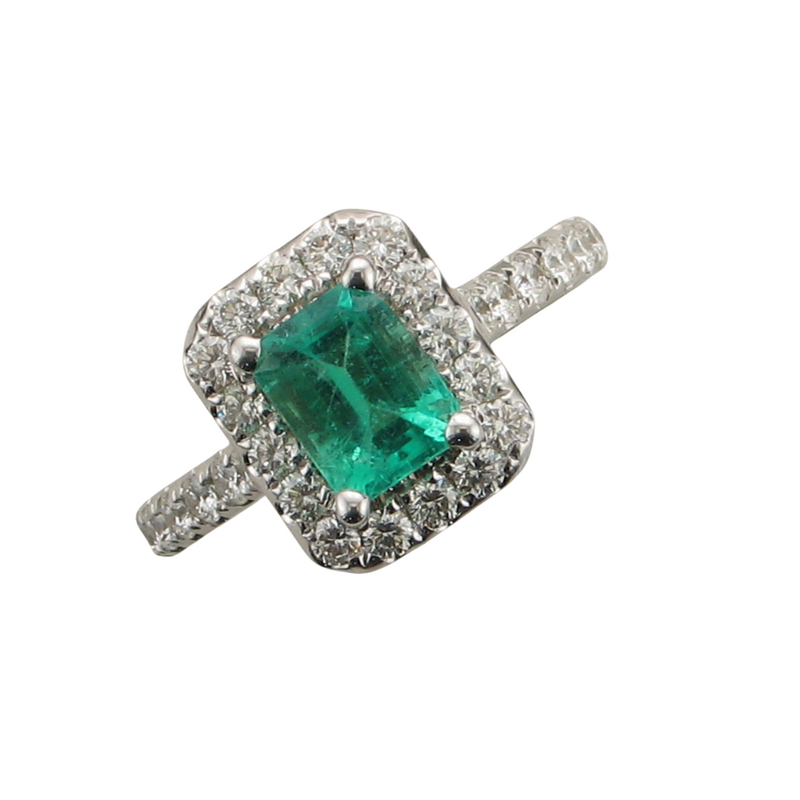 .93CT EMERALD;.75CTW SI3 GH
