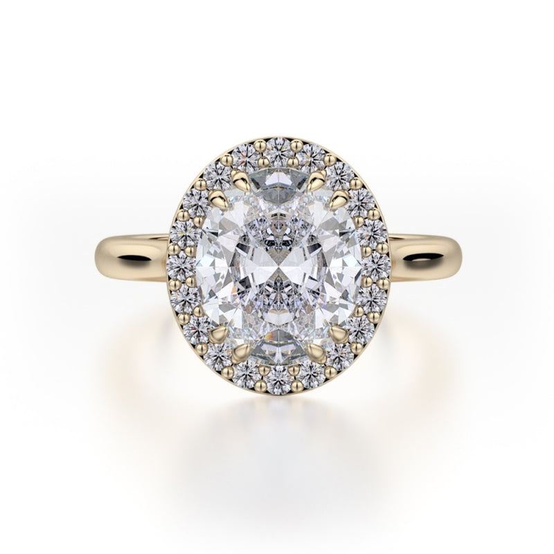 18KY 0.28CTW OVAL HALO