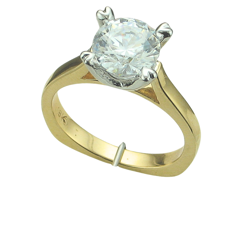 2CT 18KY&W SOLITAIRE E/R