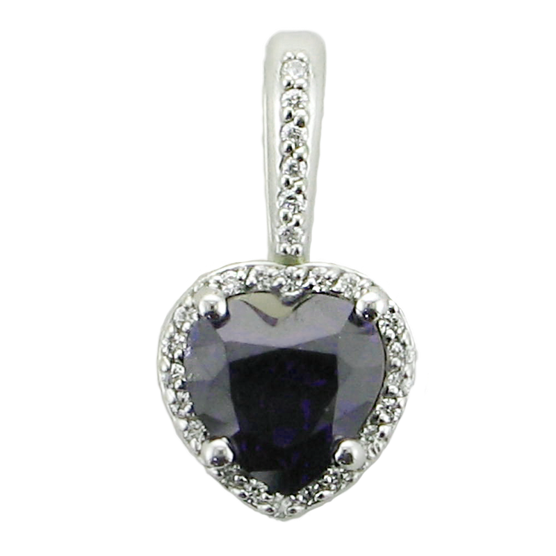 1.63CT LAB SAPPH;.13CTW SIGH HEART PEND